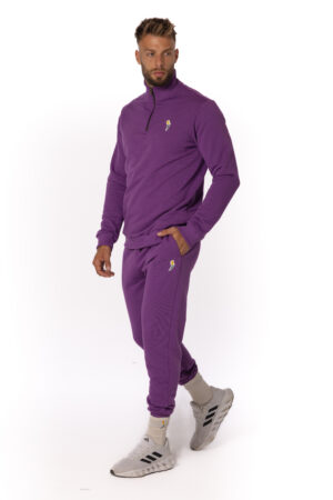 Plush Sweatpants Subtle Logo Royal Purple